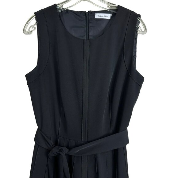 Calvin Klein Black A-line Sleeveless Flared Plain Office Style Size 3P - Picture 2 of 14